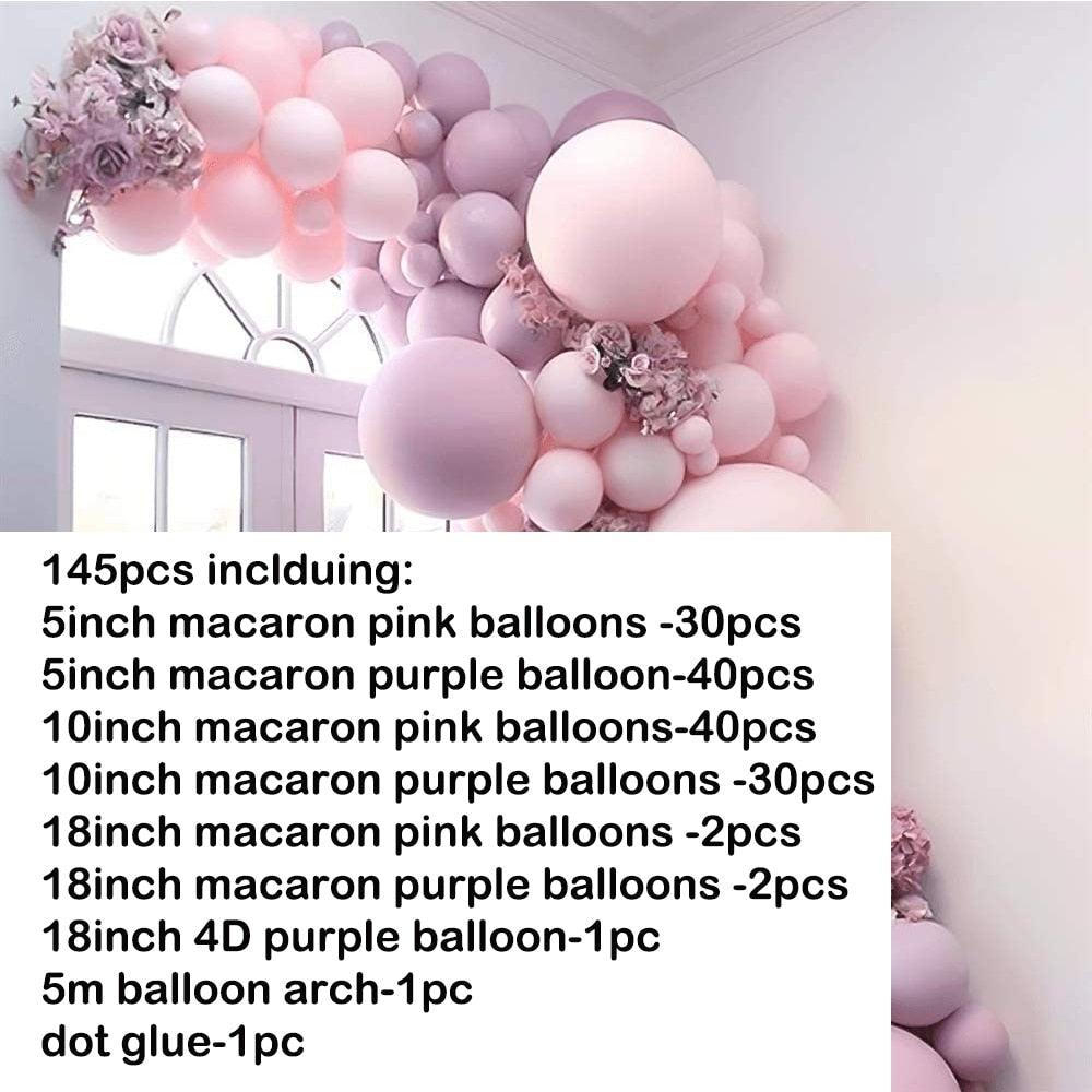 145-Piece Pink Balloon Arch Garland Kit – Elegant Party Decoration Set for Birthdays, Weddings & Celebrations