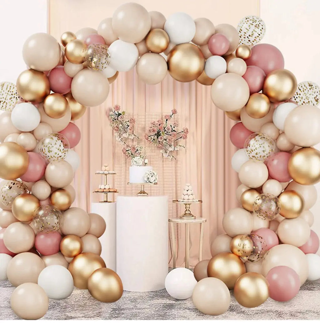 Pink & Gold Balloon Garland Arch Kit – Elegant Party Decoration for Weddings, Birthdays & Baby Showers