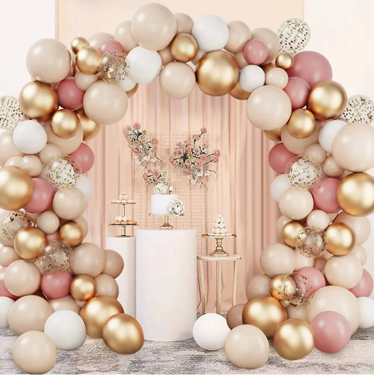 Pink & Gold Balloon Garland Arch Kit – Elegant Party Decoration for Weddings, Birthdays & Baby Showers