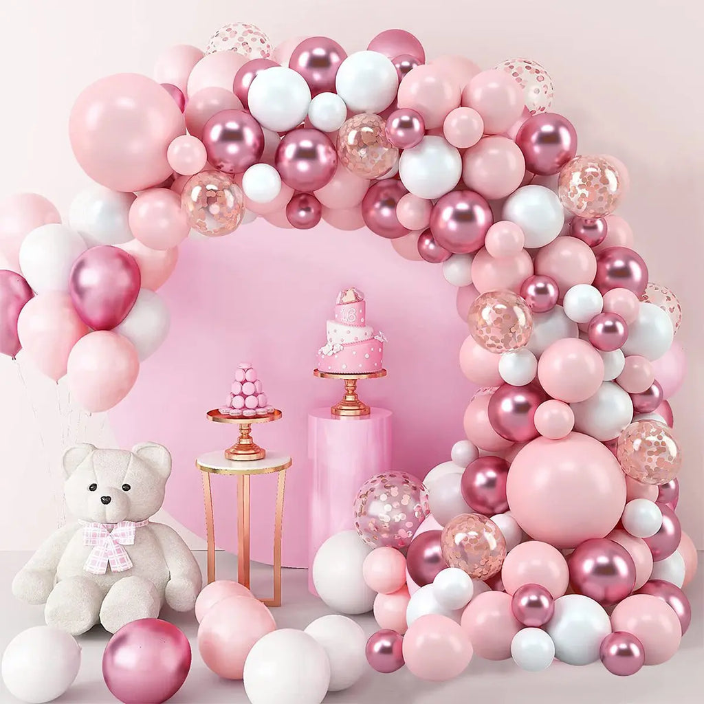 Pink Macaron Balloons Garland Arch Kit Birthday Party Decor Kids Wedding Birthday Party Supplies Baby Shower Decor Latex Ballon