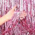 Pink Metallic Fringe Curtain – 6.5ft Backdrop