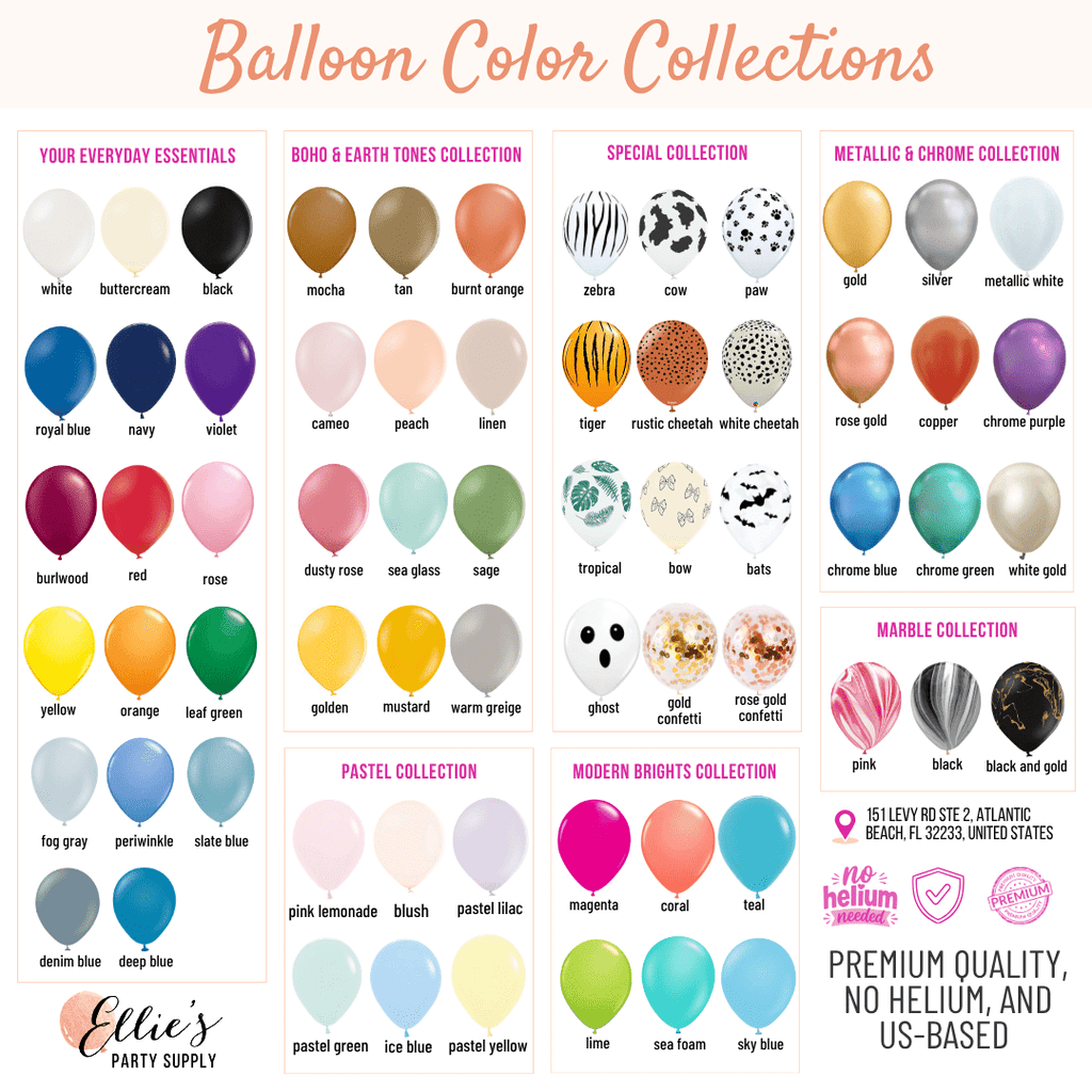 Premium Rose Gold Metallic Latex Balloon Cluster (5", 11” and 17”)