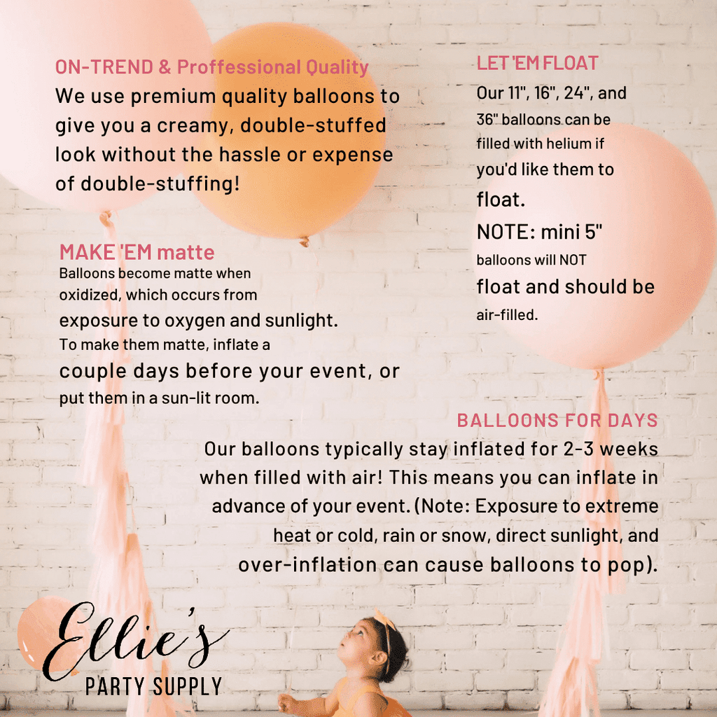 Premium Dusty Rose Latex Balloon Packs (5", 11”, 16”, 24" and 36”)